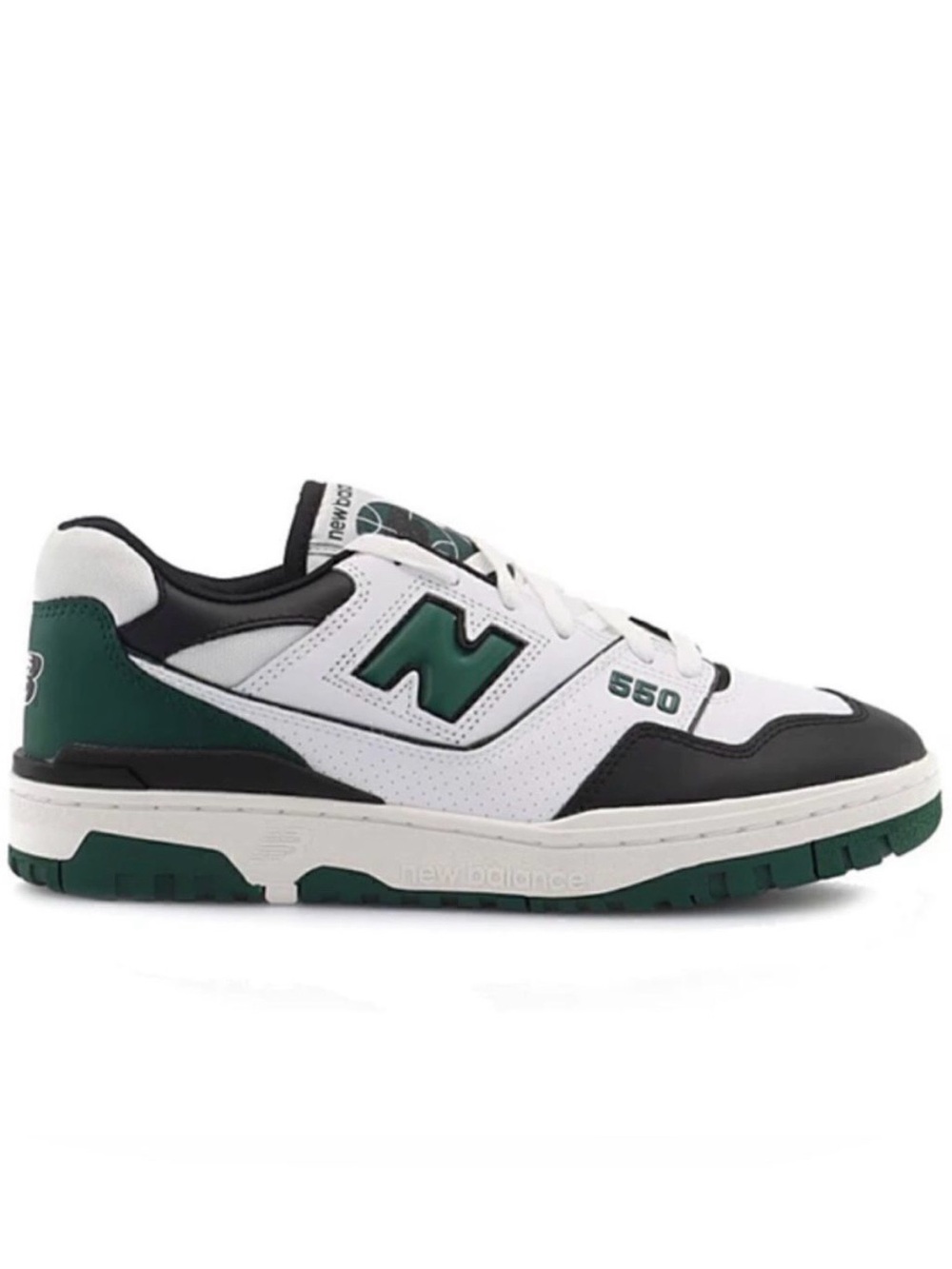 NEW BALANCE 550 Unisex Basketball Sneakers in White, Green, Black